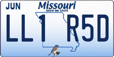 MO license plate LL1R5D