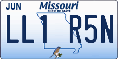MO license plate LL1R5N