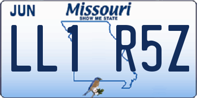 MO license plate LL1R5Z