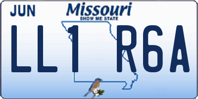 MO license plate LL1R6A