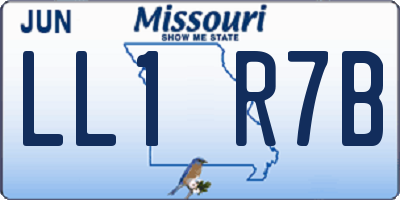 MO license plate LL1R7B