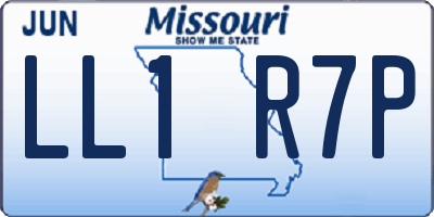 MO license plate LL1R7P