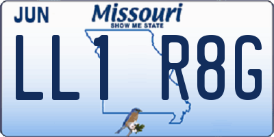 MO license plate LL1R8G