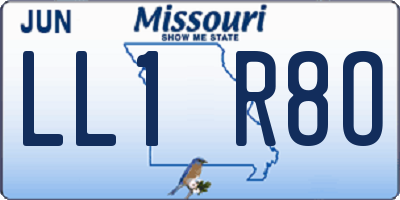 MO license plate LL1R8O