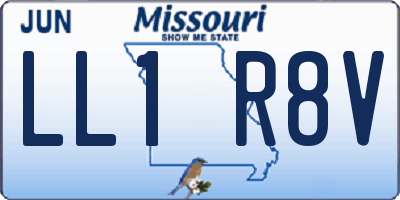 MO license plate LL1R8V