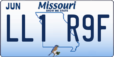 MO license plate LL1R9F