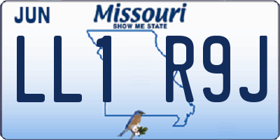 MO license plate LL1R9J