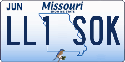 MO license plate LL1S0K