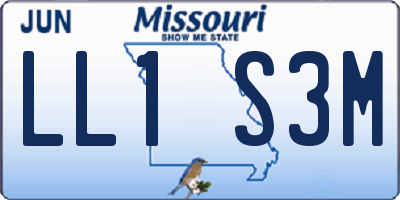 MO license plate LL1S3M