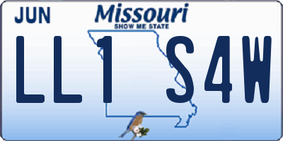 MO license plate LL1S4W