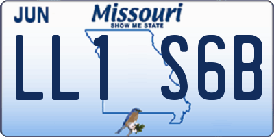 MO license plate LL1S6B