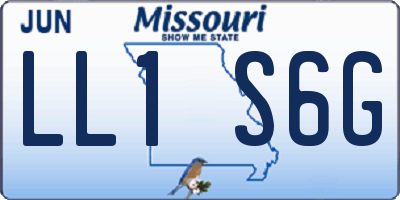 MO license plate LL1S6G