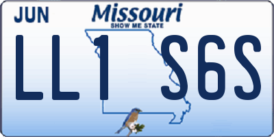 MO license plate LL1S6S