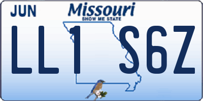 MO license plate LL1S6Z