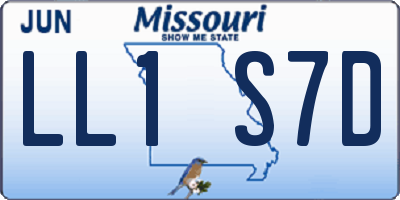 MO license plate LL1S7D