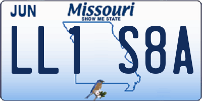 MO license plate LL1S8A