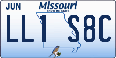 MO license plate LL1S8C