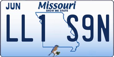 MO license plate LL1S9N