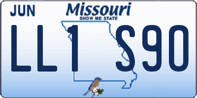 MO license plate LL1S9O