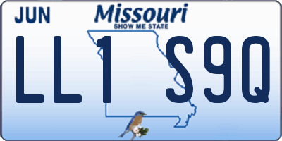 MO license plate LL1S9Q