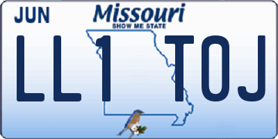 MO license plate LL1T0J