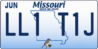 MO license plate LL1T1J