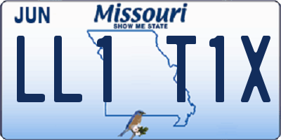 MO license plate LL1T1X