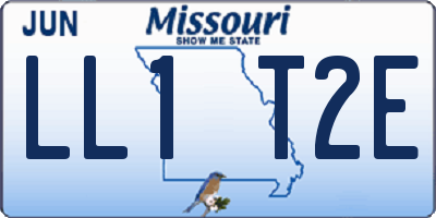 MO license plate LL1T2E