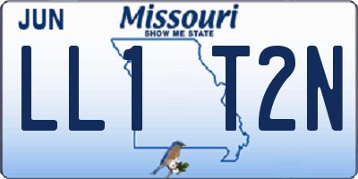 MO license plate LL1T2N