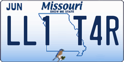 MO license plate LL1T4R