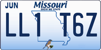 MO license plate LL1T6Z