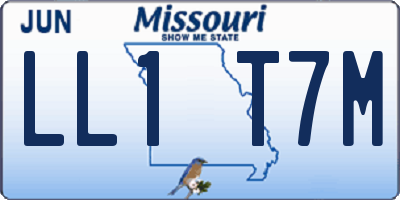 MO license plate LL1T7M