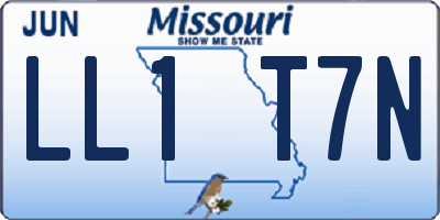 MO license plate LL1T7N
