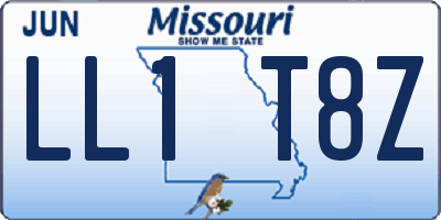 MO license plate LL1T8Z