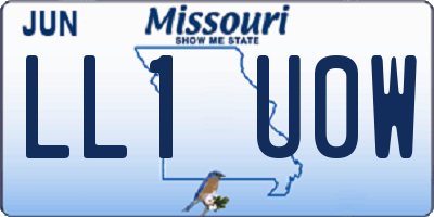 MO license plate LL1U0W