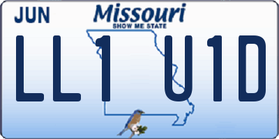 MO license plate LL1U1D
