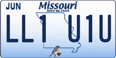 MO license plate LL1U1U