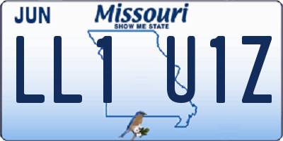 MO license plate LL1U1Z