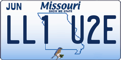 MO license plate LL1U2E