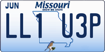 MO license plate LL1U3P