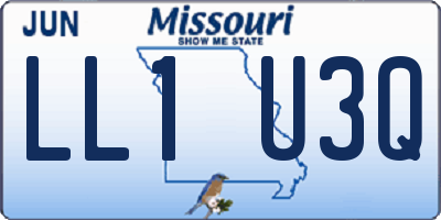 MO license plate LL1U3Q