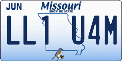 MO license plate LL1U4M
