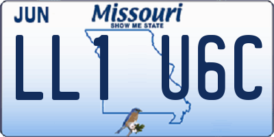 MO license plate LL1U6C