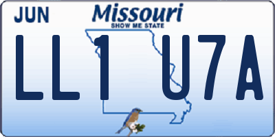 MO license plate LL1U7A