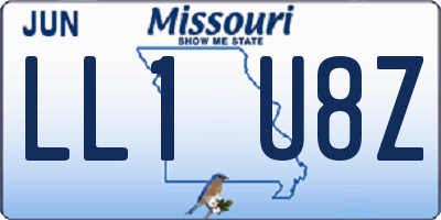 MO license plate LL1U8Z