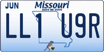 MO license plate LL1U9R