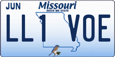 MO license plate LL1V0E