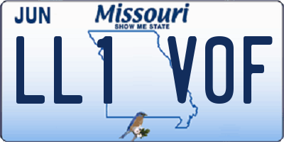 MO license plate LL1V0F