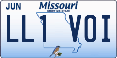 MO license plate LL1V0I
