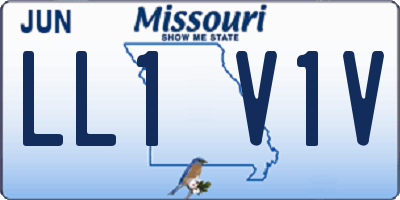 MO license plate LL1V1V